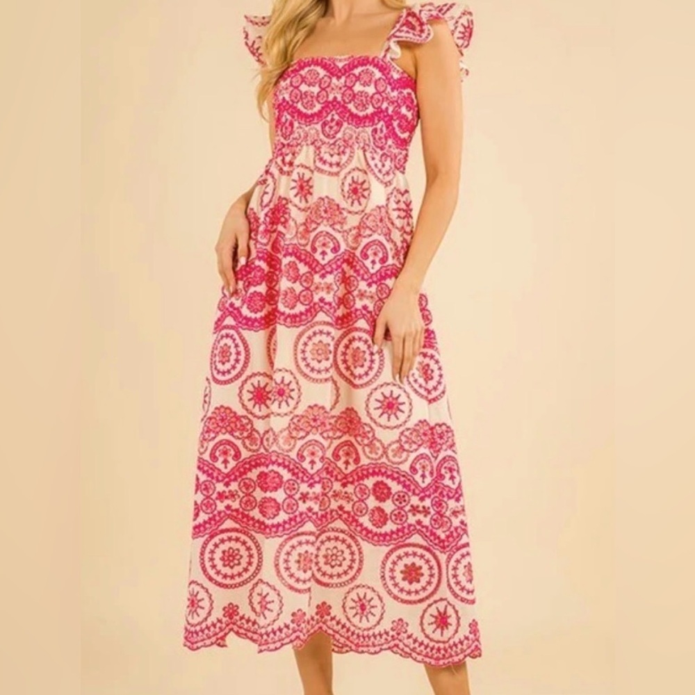 Avara Holli dress - pink and white - Size Small - NWT